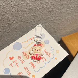 Cute cartoon bubble girl keychain Bubble Mart student backpack pendant best friend couple small gift