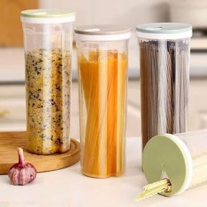 FEELINGS Grain Storage Box Noodle Container Convenient To Use Large Capacity Dry Food Storage Container Transparent Noodle Box For Kitchen Storage