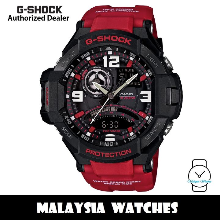 OFFICIAL WARRANTY Casio G Shock GA 1000 4B Gravitymaster Twin Sensor Compass Thermometer Red Resin Strap Watch GA1000 GA 1000 GA1000 4B GA 1000 4BDR Lazada