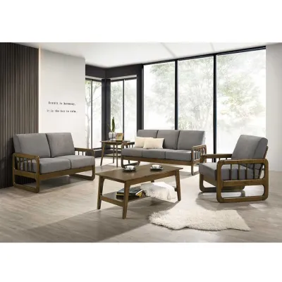 Living Mall Frida Series 123 Seater Sofa Set Solid Wood Living Room Furnitures in 3 Styles
