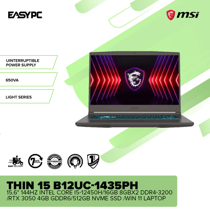 MSI Thin 15 B12UC-1255NL | | Laptops