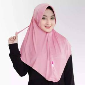 HIJAB Instan Serut Polos Remaja-Dewasa / Hijab Daily Jersey - Kerudung Wanita/Kerudung sport tali