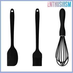 【Enthusiasm】🌟🌟【Hot Sale】🎈 3PCS SET Silicone Baking Set Cake Cream Spatula Scraper Kitchen Household Egg Whisk Barbecue Oil Brush Gadget Kitchen Supplies