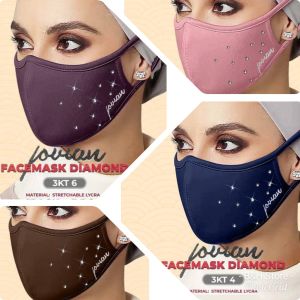 Gift 🎁 Jovian Hijab Muslimah Face Mask Diamond Fabric anti bacteria reusable mask and washable