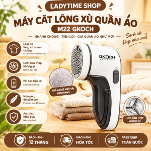 Máy Cắt Lông Xù Quần Áo GKÖCH Germany M22 Động Cơ 9000 Vòng/Phút Lưỡi Cắt 3 Cánh Sắc Bén Loại Bỏ Nhanh Xơ VảiLông Xù