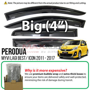 Door Visor PERODUA MYVI LAGI BEST ICON 2011-2017 Premium AIR PRESS Black Stylish Window Visor Aksesori Tingkap Kereta