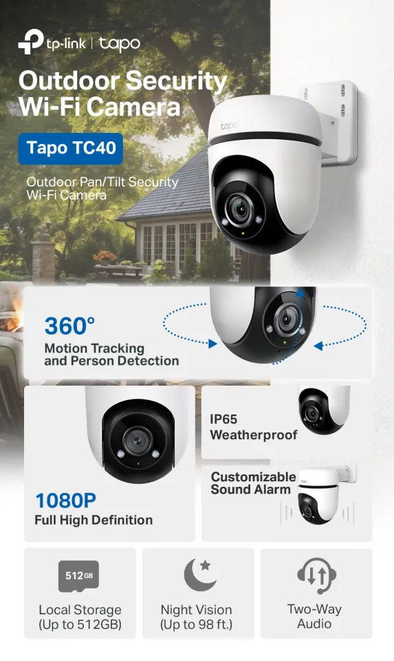 Tc40 Pan And Tilt Outdoor Security Camera TP-Link Tapo TC40