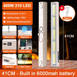 2026 Factory Direct Sales Portable LED Rectangular Camping Light Hanging Magnetic Ceiling Night USB Charging Flashlight