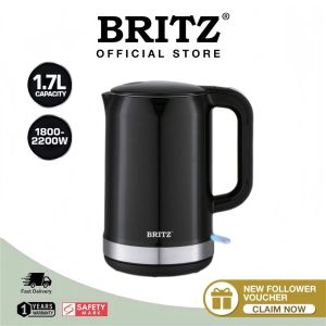 BRITZ 1.7L K173SC Double Wall Cool Touch Electric Kettle Stainless Steel