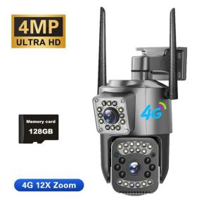 NICELECT v380 pro hd 4MP 2K cctv camera dual lens outdoor waterproof 360 cctv with audio and speaker IP Security Cameras wifi connect cellphone full color night vision surveillance camera