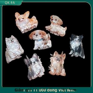 QK FA ✨ Động vật nhỏ dễ thương con chó con Clip tóc Acrylic trở lại đầu cá mập clip phim hoạt hình samoye Corgi biên giới Collie tóc Claw Clip phụ kiện