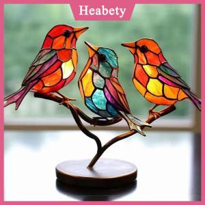 Heabety Màu Acrylic Chim Trên Chi Nhánh Máy Tính Để Bàn Đồ Trang Trí Hai Mặt Nhiều Màu Phong Cách Chim Thủ Công Bức Tượng Máy Tính Để Bàn Đồ Trang Trí