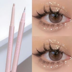 ALLLUCK Matte Finish Lying Silkworm Pen Lasting Waterproof Eyeshadow Pen Natural Brightening Double Head Pen Natural Makeup