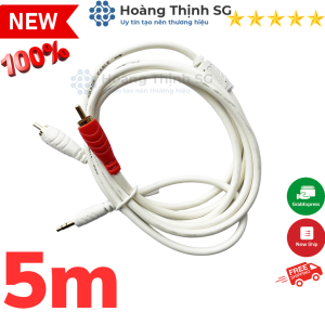 Dây cáp Loa jack 3.5 ra 2 AV hoa sen -1.8m-3m-5m-10m HONJIANDA nhựa dẽo chất lượng âm thanh tốt - Chính hãng
