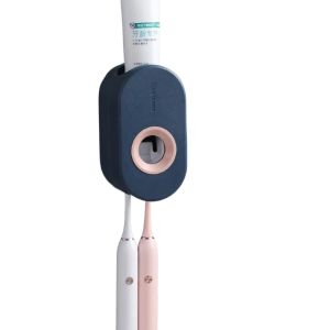 CUBBY Wall Mounted Stand Toothpaste Squeezers Punch-Free Automatic Lazy Toothbrush Holder Creative Dust-proof Toothpaste Dispenser for Bathroom
