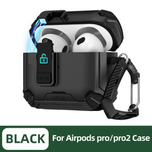 FONKEN Magnetic Security Lock Earphone Protective Case For Airpods 4 Airpods Pro /3/2/1 With Phone Stand