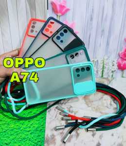 OPPO A74 ( 2021 ) CASING SOFT CASE DOVE SLIDING CAMERA PLUS TALI LAYNARD MODEL TERBARU - PGC SHOP