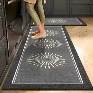 2PCS Kitchen Floor Mat Set Non Slip Thick Absorbent Waterproof Runner Rugs For Sink Entry Door