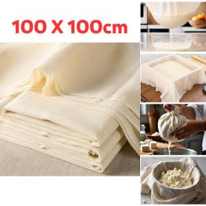 100X100cm Grade 90 Cheesecloth for Straining Reusable Ultra Fine Mesh Unbleached Pure Cotton Cheese Cloths