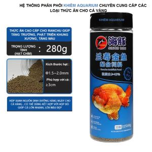 Cám JIZHEN >54% đạm giúp cá vàng tăng body tăng màu lên đầu phát triển hệ khung xương.