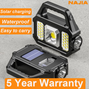 Rechargeable Emergency Solar Light LED Flashlight Waterproof Flashlight Hand Lamp Camping Flashlight