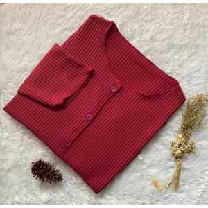 Cardigan Anak Perempuan Premium Usia 2-12 Tahun Bahan Wafel Knit