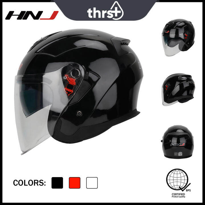 HNJ Half Face Helmet Motorcycle original Clear Dual Visor Half Face ...