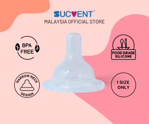 SucVent Narrow Neck Silicone Teat / Nipple for Baby Feeding / Milk Bottle - (Pre-Term / Ultra Slow Flow Rate)