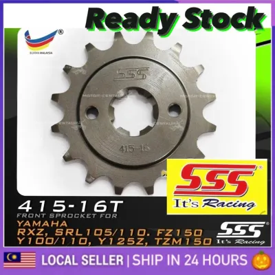 SSS Front Steel Sprocket Yamaha RXZFZ150TZMY100Y110SRL110Y125/Z/ZRSYM VF3i 185 415-16T 16T SPOCKET DEPAN GEGANCU
