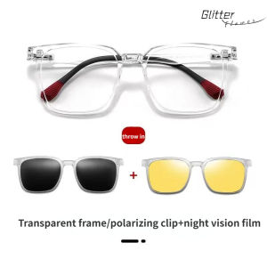 Nhiều mục đích sử dụng 3 trong 1 Kính uv400 Clip Kính mát cho Nam Nữ kính mát từ kính máy tính kính Kính nhìn xuyên đêm kim loại với nam châm kẹp trên kính râm