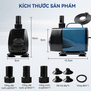Máy bơm bể cá cao cấp 4000L/Hbơm chìm hút cặn cho hồ cá 60W - đạt chuẩn chống nước IPX8