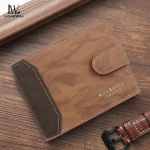 LouisWill Fashion Wallet Mens Simple Short Wallet PU Matte Business Wallets Tri-Fold Wallet Multi-Card Position Wallets Travel Purses Coin Pouch ID Credit Cards Holders