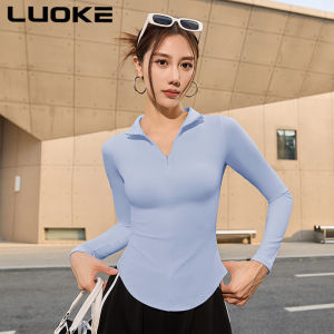 Luoke ชุดโยคะสำหรับผู้หญิงเสื้อยืดบาง Breathable การฝึกอบรมวิ่งออกกำลังกาย Quick-Drying Top