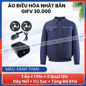 [ Bảo hành 12 tháng ] Áo điều hòa chính hãng Nhật Bản Áo Điều Hòa Quạt Gió Giá Rẻ Tặng Kèm Đá Khô Pin Bền Sạc Nhanh Áo bảo hộ