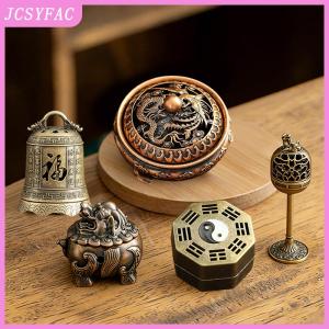 JCSYFAC  Vintage Alloy Incense Burner Stick Holder Three Legged Hollow Out Mini Sandalwood Censer Incense Burner Home Decoration