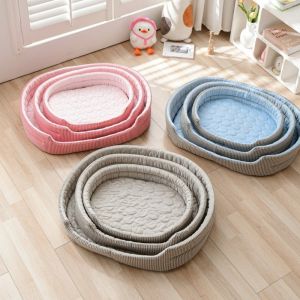OUTOPEN Breathable Cooling Pet Nest Non-Slip Oval Cat Sleeping Mat Pet Supplies Comfortable Pet Cooling Mat Summer Use