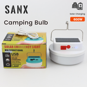 SANX 600W Portable Solar Camping Lantern Bulb USB Rechargeable Lamp Warm White LED Lights Outdoor Emergency Bulb Garden Lamp Lighting