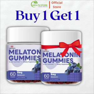 (Buy 1 Get 1) Melatonin Gummies 60PCS Helps Feduce Stress Promotes Restful Sleep Safe Vegan.