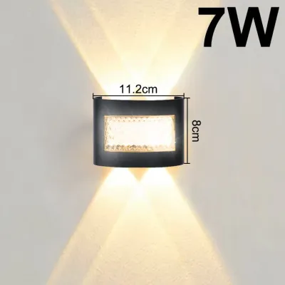 CuddleCove Đèn tường hắt sáng 2 đầu chống nước IP65 7W 9W 11W vỏ nhôm lắp ngoài trời hành lang cầu thang ban công phòng ngủ