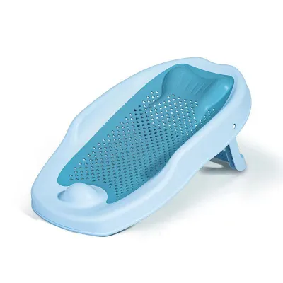 EZYLITTLES Foldable Baby Bath Support Tub with Anti Slip Base and Locking Stand for Newborn Baby Shower Besen Mandi Bayi
