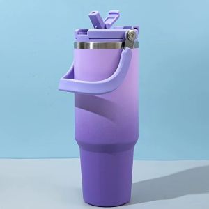 890ML Stainless Steel Thermos Cup Travel Thermos Water Bottle with Straw Keep Cold and Hot Car Coffee Cup Portable Vacuum Flask2026