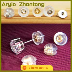 Aryio 10Pcs Soft Clear Earnuts Earrings Backs Plugs Stoppers Findings Useful Jewelry