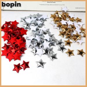 Bopin 100Pcs Stars for Christmas Party Decor Foam Fabric Stars DIY Scrapbook Cards Ornaments Embellishments Accessory