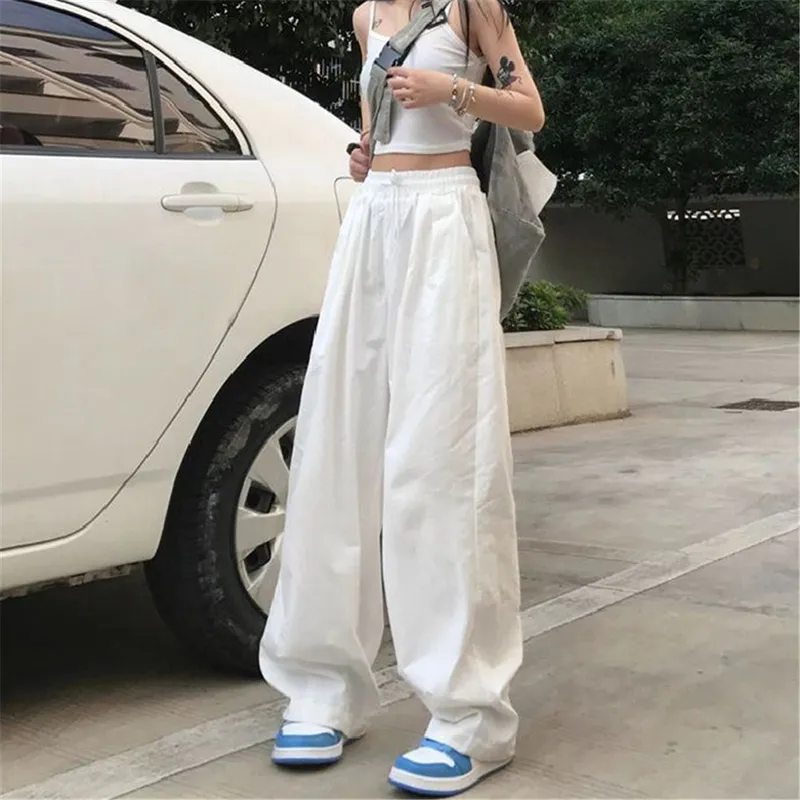 Harajuku Korean Style Summer White Sweatpants Heart Strip – The