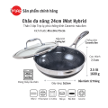 [Hàng chính hãng] Chảo xào/ đa năng sâu lòng inox iMat Hybrid Blackcube 24cm, Phủ chống dính gốm Ceramic đen thế hệ mới. 