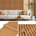 [preferred]BHW Wallpaper Wood Flute Design PVC Waterproof Self Adhesive Wall Decor Stickers. 