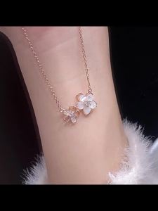 AE Dây chuyền Shell Sakura dành cho nữ phong cách ngọt ngào lãng mạn mùa xuân/hè dây chuyền xương quai xanh hình hoa phong cách thanh lịch sang trọng nhẹ nhàng. 2023 Mẫu Mới