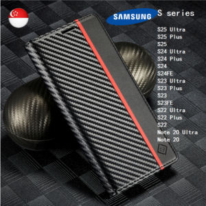 High-grade Carbon Fiber Drop-resistant All-inclusive Mobile Phone Leather Filp Case Samsung S25 S22 Ultra 23 Plus Note