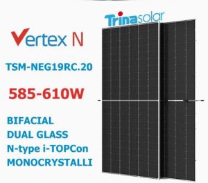 TRINA VERTEX N 595wp Bifacial N-Type Monocrystaline Solar Panel-Free Packing Kayu