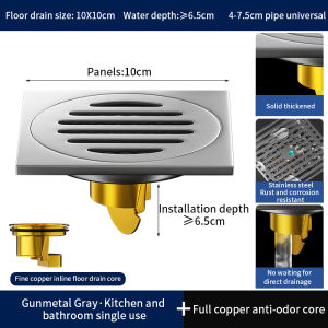 Xinkunlong ตะแกรงดักกลิ่นสีเทาทันสมัยและทนทานสำหรับห้องน้ำและห้องอาบน้ำที่มีแกนทองแดงและ304สแตนเลส